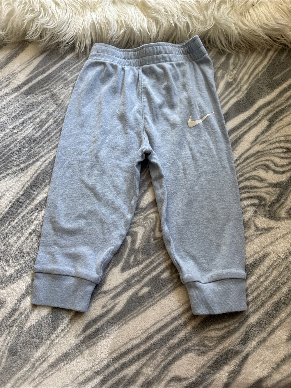 Nike Light Blue Kids Fleece Joggers with White Swoosh 12month